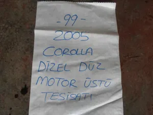 TOYOTA COROLLA 2006 ÇIKMA MOTOR ÜSTÜ TESİSATI 2005 - 2006 - 2007 Arası Modellerle Uyumludur